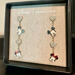 Disney X Baublebar Valentine Mickey & Minnie Mouse Heart Shaped Dangle Earrings